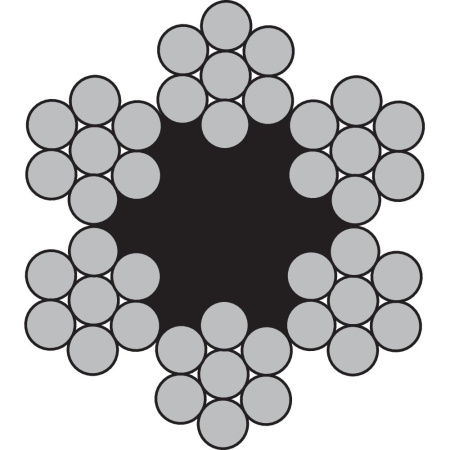 METRITAVARA TERÄSVAIJERI KUITUSYDÄMELLÄ 6MM, EN 12385-4, HINTA/1