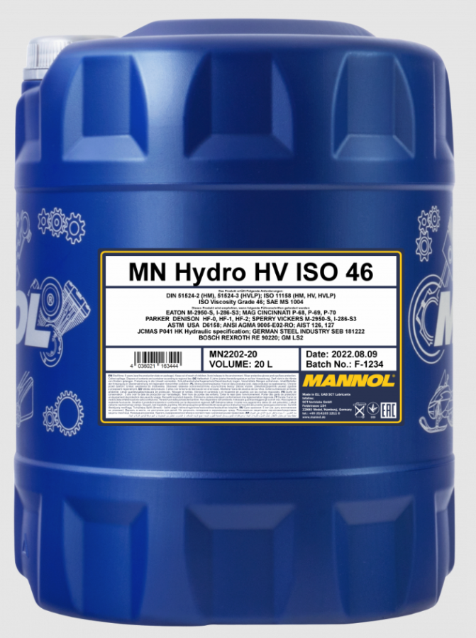 MANNOL HYDRO HV ISO 46 20L 1000MN2202-20