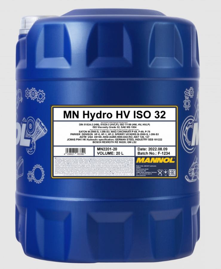 MANNOL HYDRO HV ISO 32 20L 1000MN2201-20