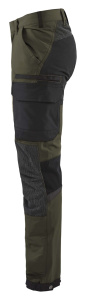 Housut 4-way Stretch Tumma oliivinvihreä/Musta, Blåkläder 4