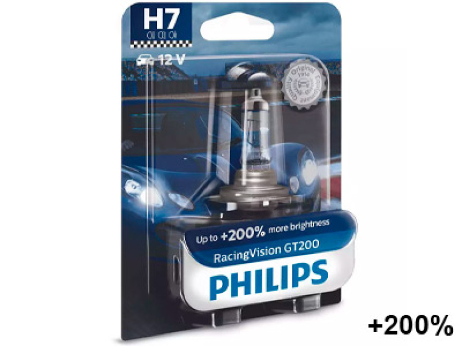 POLTTIMO PHILIPS H7 12V RACINGVISION GT200 BLISTER 10-12972RGTB1