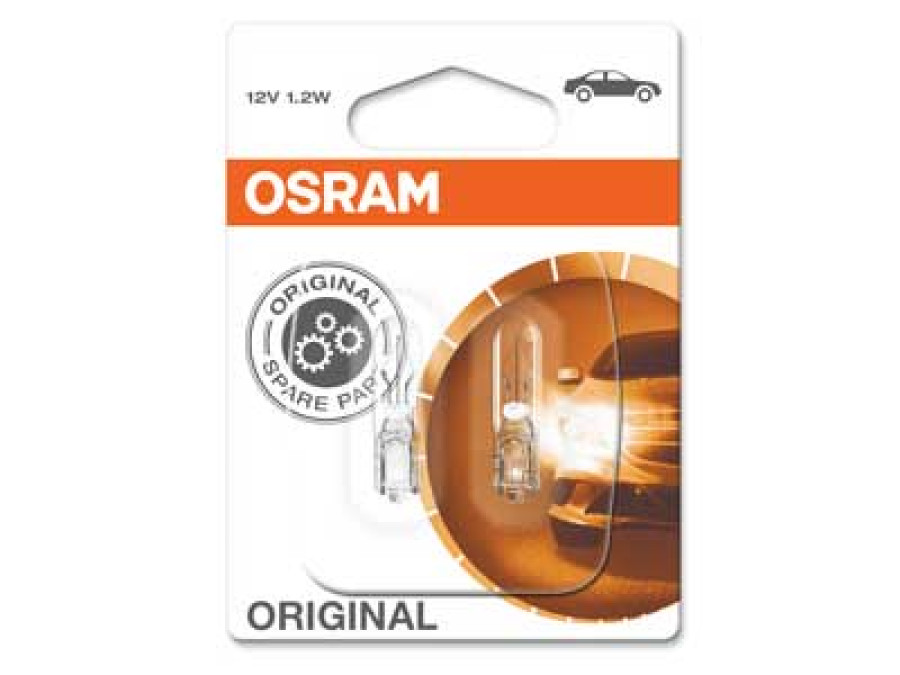 OSRAM ORIGINAL 12V W1,2W DOUBLE BLISTER 10-2721-02B