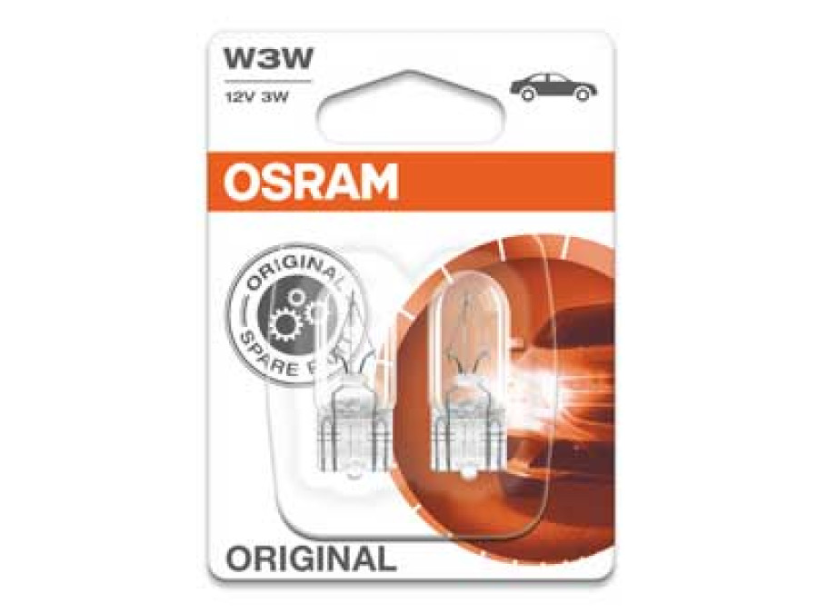 OSRAM ORIGINAL 12V W3W DOUBLE BLISTER 10-2821-02B