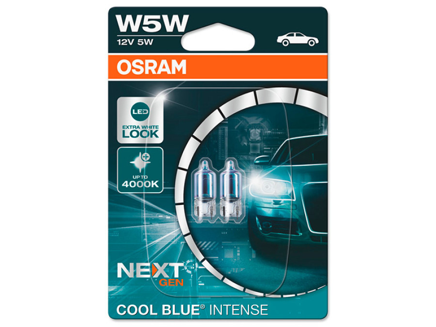 OSRAM COOL BLUE 12V W5W NEXTGEN DOUBLE BLISTER 10-2825CBN-02B