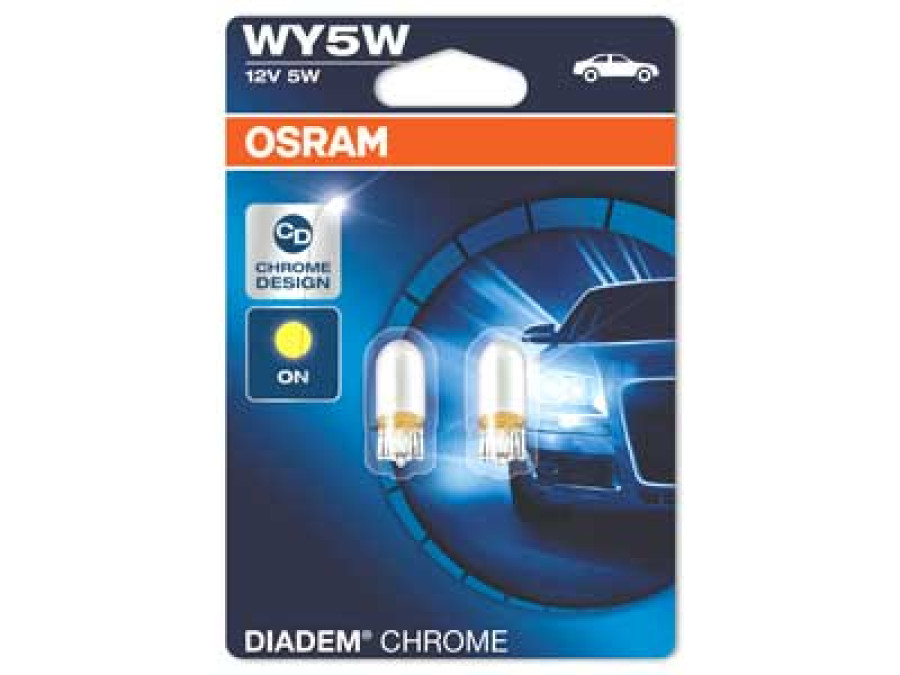 OSRAM DIADEM 12V WY5W CHROME DOUBLE BLISTER 10-2827DC-02B