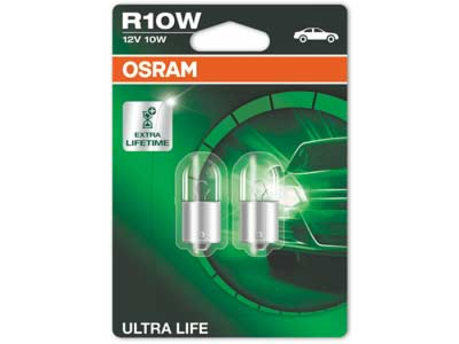OSRAM ULTRA LIFE 12V R10W BA15S DOUBLE BLISTER 10-5008ULT-02B