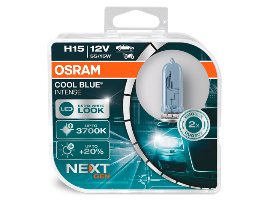 OSRAM COOOL BLUE 12V H15 NEXTGEN DUO BOX 10-64176CBN-HCB