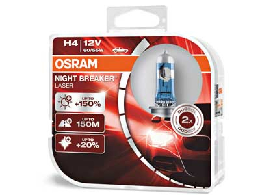 OSRAM NIGHT BREAKER LASER 12V H4 DUO BOX 10-64193NL-HCB
