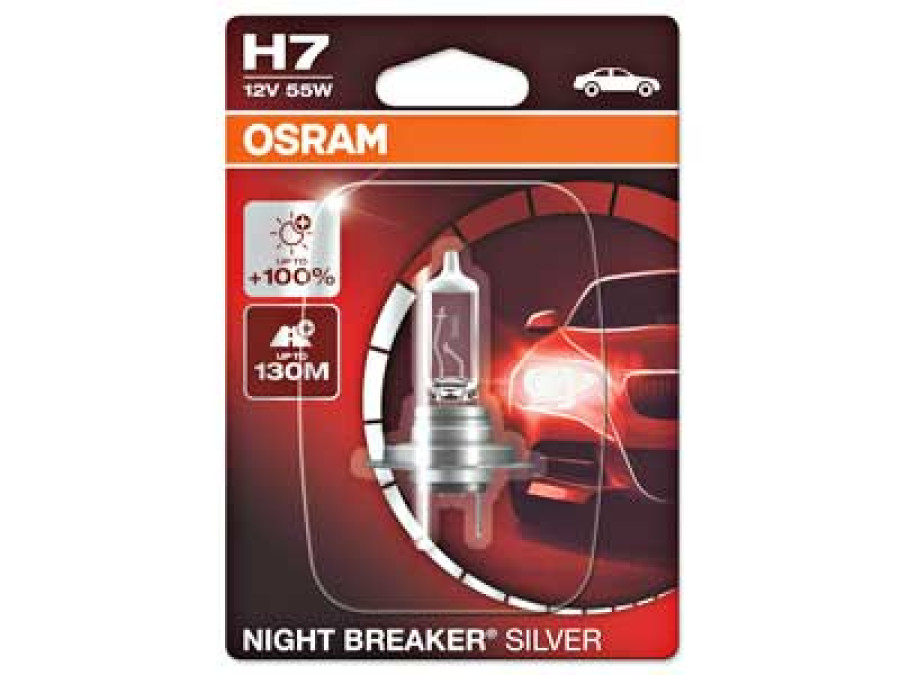 OSRAM NIGHT BREAKER 12V H7 SILVER SINGLE BLISTER 10-64210NBS-01B