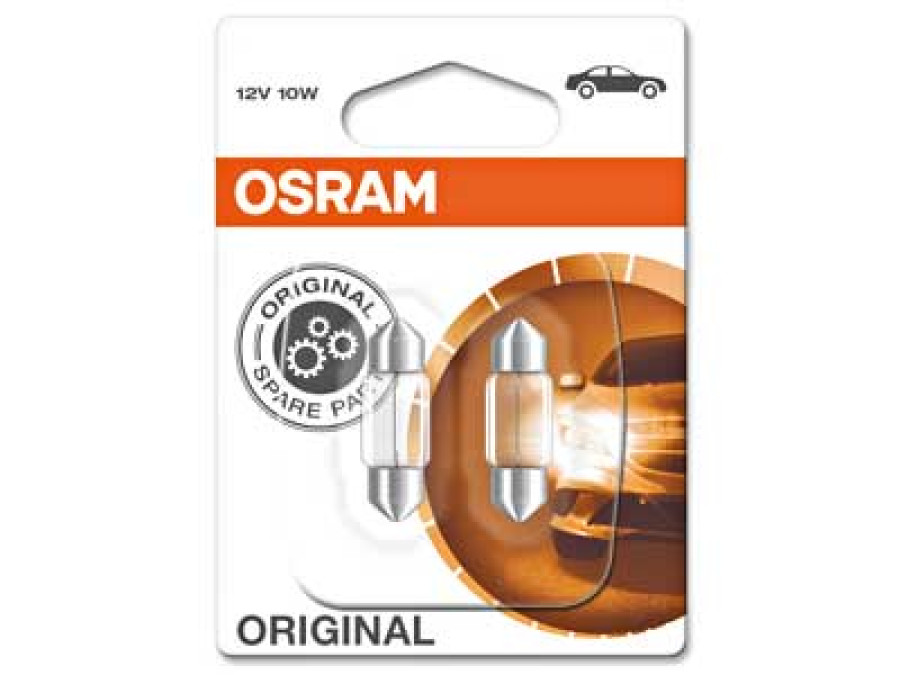 OSRAM ORIGINAL 12V 10W SV8,5-8 31MM DOUBLE BLISTER 10-6438-02B