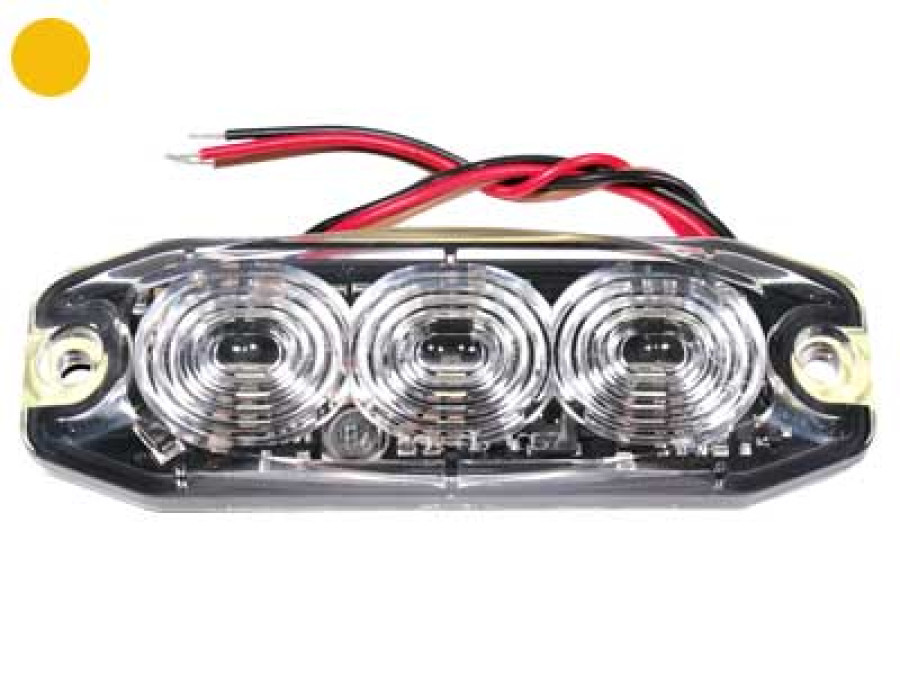 LED-TASOVILKKU R65 12/24V 3-LED KELT. 89X30X8MM 1603-300637